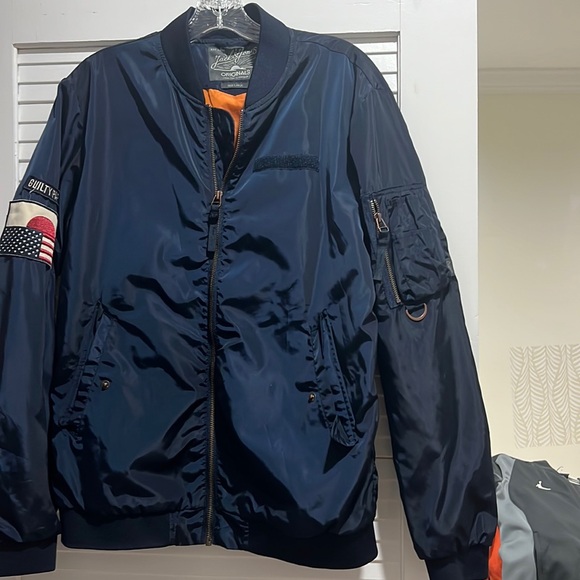 Navy Bomber Jacket from Jack and Jones - Picture 1 of 5